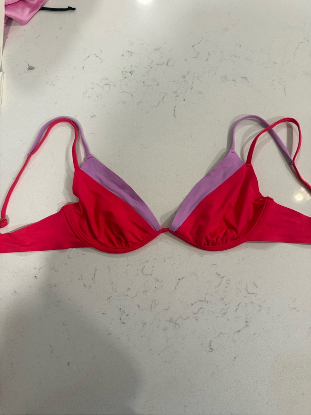 Pink & Lavender Triangle Bra - Women's swim